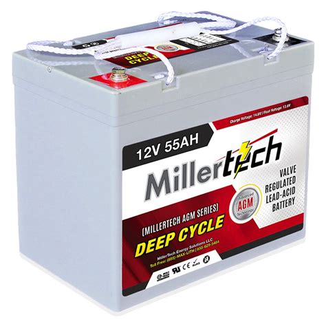 Millertech 12v 55ah Agm Sealed Lead Acid Deepcycle Battery Wholesale