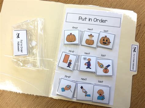 Fall Sequencing File Folder Activities The Autism Helper