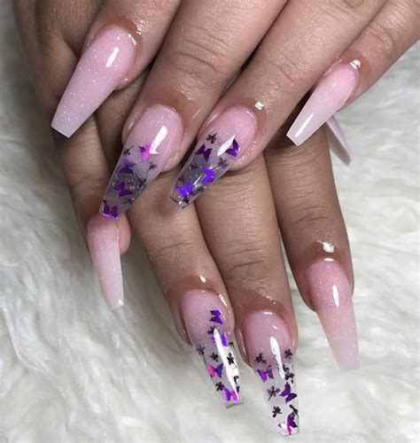 Pinterest Trvpin ♡ Purple Acrylic Nails Purple Ombre Nails Ombre