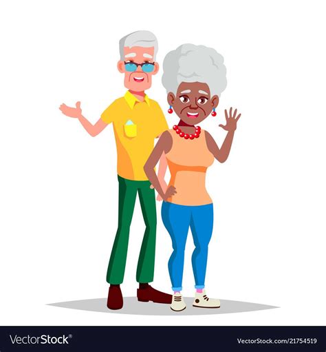 Elderly couple modern grandparents Royalty Free Vector Image | Elderly ...