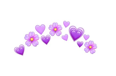 Heart Hearts Crown Emoji Tumblr Purple Aesthetic Crown Png Vaporwave