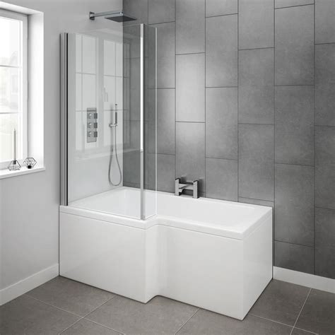 Milan Shower Bath 1500mm L Shaped With Screen Panel Online