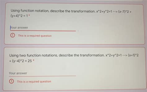 Solved Using Function Notation Describe The Transformation