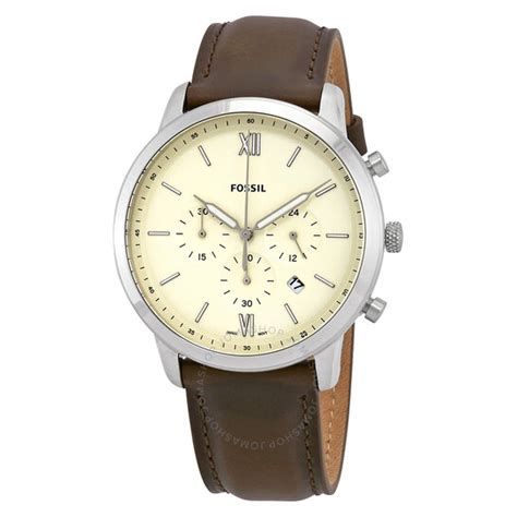 Fossil Open Box Fossil Neutra Chronograph Cream Dial Brown Leather