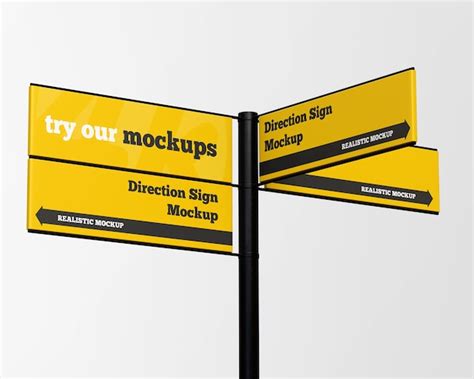 Premium Psd Direction Sign Mockup Isolated