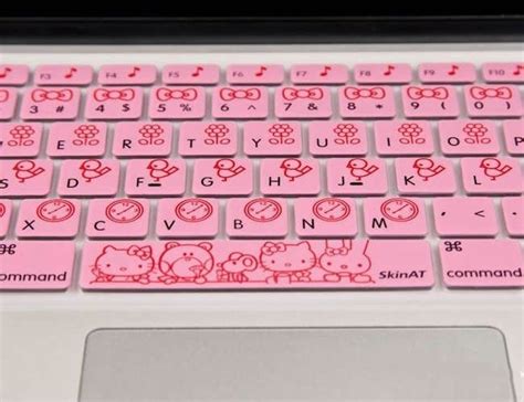 Hello Kitty Keyboard Cover With Cute Cartoon Bubble Stickers Notebook