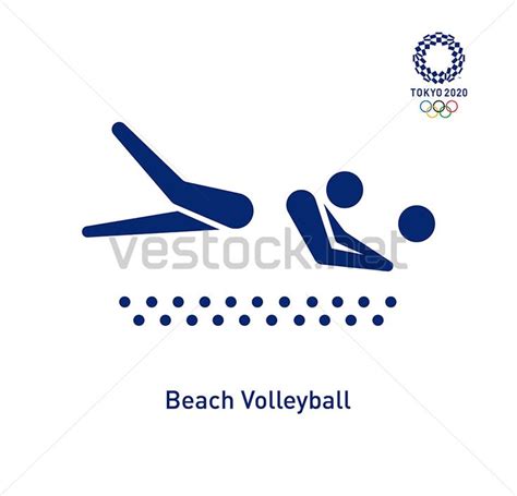 Beach Volleyball Pictogram Tokyo Olympics Pictograms Vector Vestock
