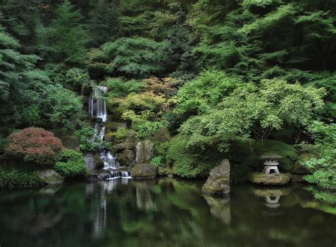 Waterfall Portland Japanese Garden Oregon Photograph By Daniel Hagerman