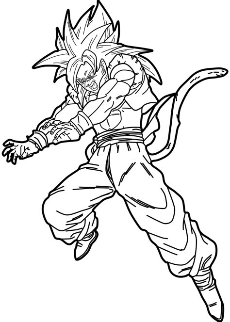 74 dragon ball z pictures to print and color. Lineart Gogeta Ssj 4 by MarcoVerdugo on DeviantArt