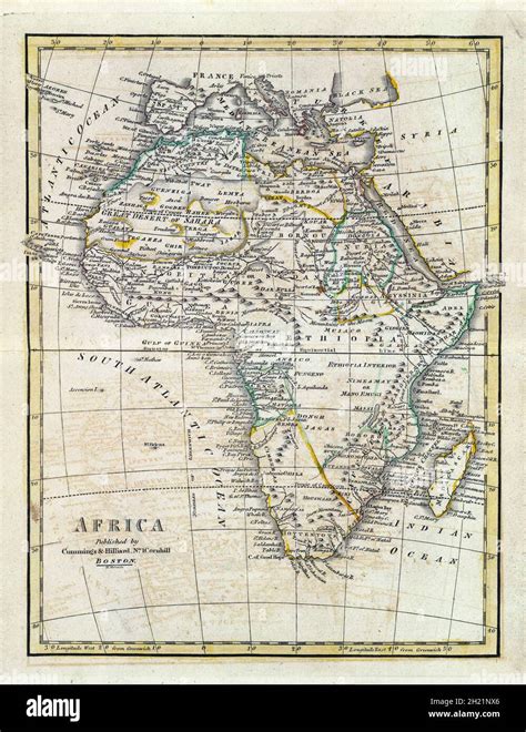 18 19th Century Old Vintage Map Of Africa Stock Photo Alamy