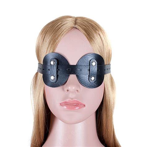 Goggles Round Blindfold Mask Soft Leather Attractive Adult Product