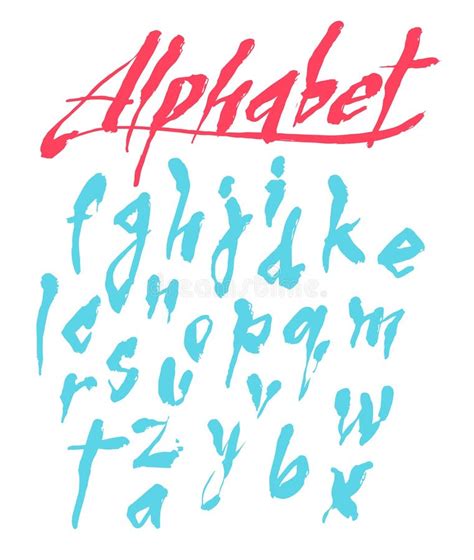Vector Alphabet Hand Drawn Letters Stock Vector Illustration Of