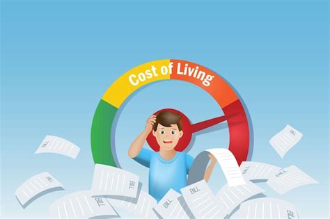 Premium Vector Frustrated Man On Pile Of Financial Bills With Cost Of