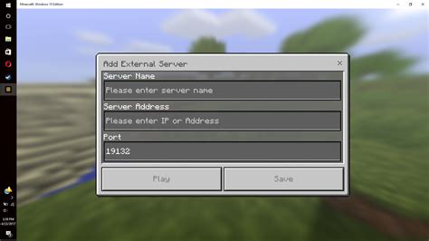 A windows 10 desktop or server. How do you host an external server in Windows 10 Minecraft ...