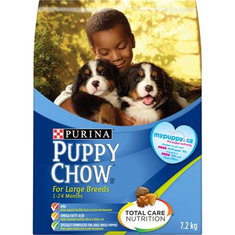 These have a meaty pork center that will encourage your pup to keep on chewing to get to it. Purina Puppy Chow® Optimal Start for Large Breed Puppies ...