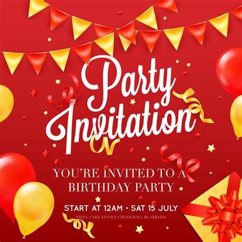 Party Invitation Festive Colorful Poster 480192 Vector Art At Vecteezy
