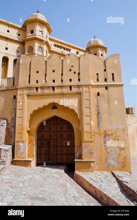 Gated Entrance To Amer Fort Jaipur Stock Photo Alamy