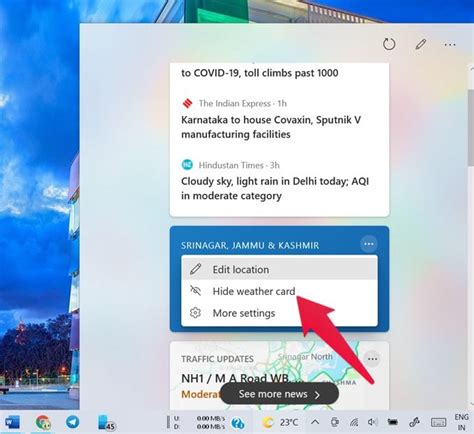 How To Show And Customize Windows 10 Weather Widget In Taskbar Mashtips