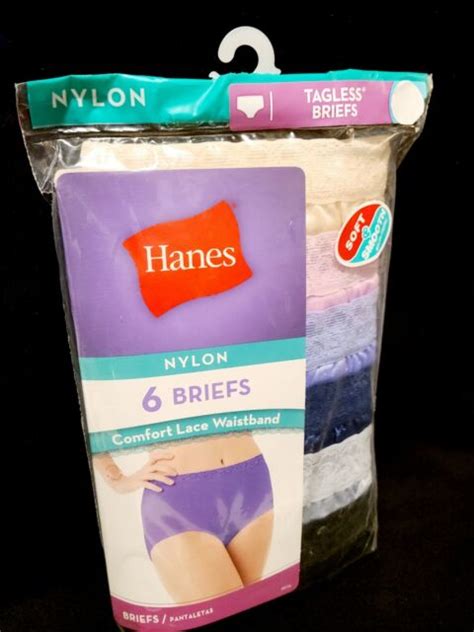 Hanes Womens Nylon 6 Brief Panties White Size 8 Pack Of 6 For Sale