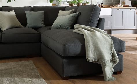 Cassie Charcoal Fabric L Shape Corner Sofa Rhf Furniture And Choice