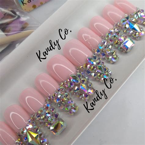 Pink Bling Mothers Day Press On Nails Kandy Co Nails Etsy In 2021