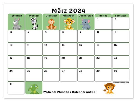 Kalender März 2024 Safari Ss Michel Zbinden At