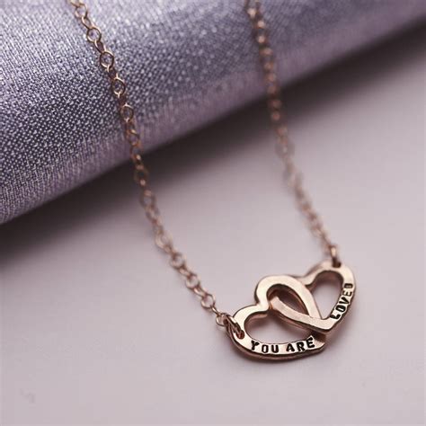 Personalised Double Heart Names Necklace By Posh Totty Designs