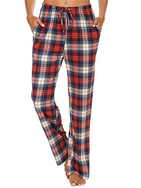Himone Women Flannel Plaid Pajama Lounge Pants Casual Sleep Pjs Bottoms