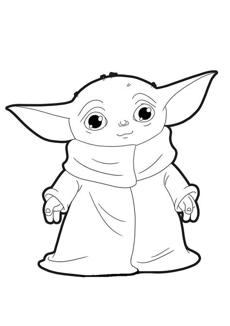 the baby yoda from star wars coloring pages