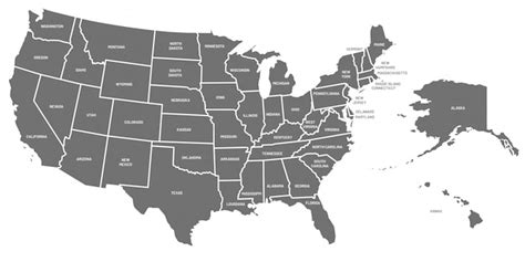 colorido mapa de estados unidos con los estados vector premium