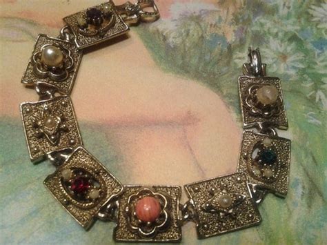 Vintage Costume Jewelry Antique Rare Charm Bracelet By Vintagebycj