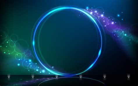 Illustration Neon Abstract Space Glowing Blue Circle Lens Flare