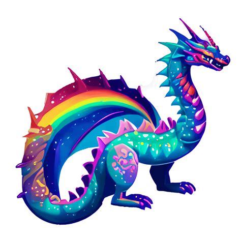 Intricate Detailing Rainbow Dragon Full Body Hyper Realistic · Creative