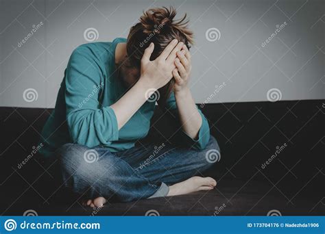 Stressed Sad Woman Despair And Depression Sorrow Stock Photo Image