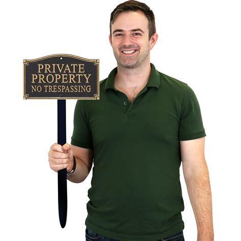 No Trespassing Statement Lawn Plaque With Stake Signs Sku Wp 0019