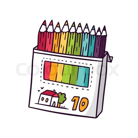 Colored Pencils Bright Vector Stock Vector Colourbox