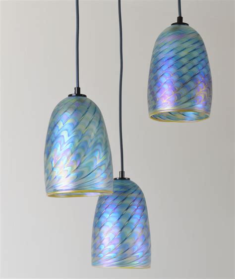 Art Glass Pendant Lighitng Iridescent Glass Hanging Lamp By Iricape Glass Ceiling Pendant