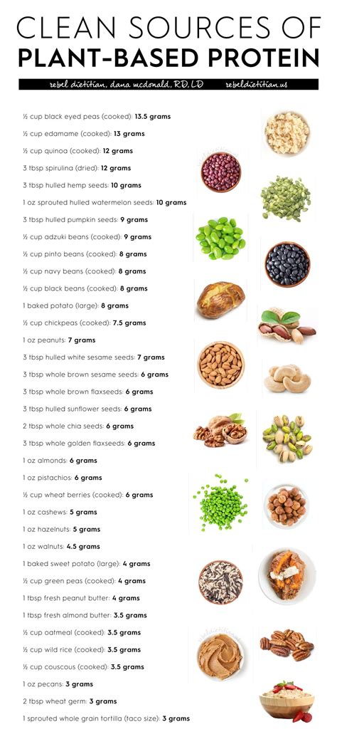 Vegan Complete Protein Chart