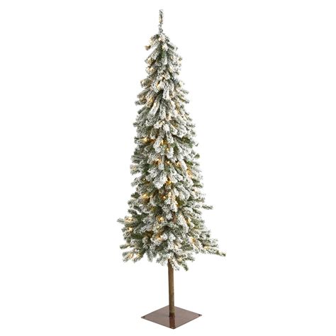 6 Flocked Alpine Christmas Artificial Tree With 200 Lights And 580