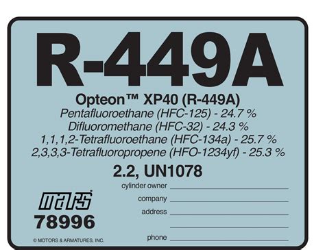 Mars Refrigerant Id Labels R 449a 10 Pk 78996