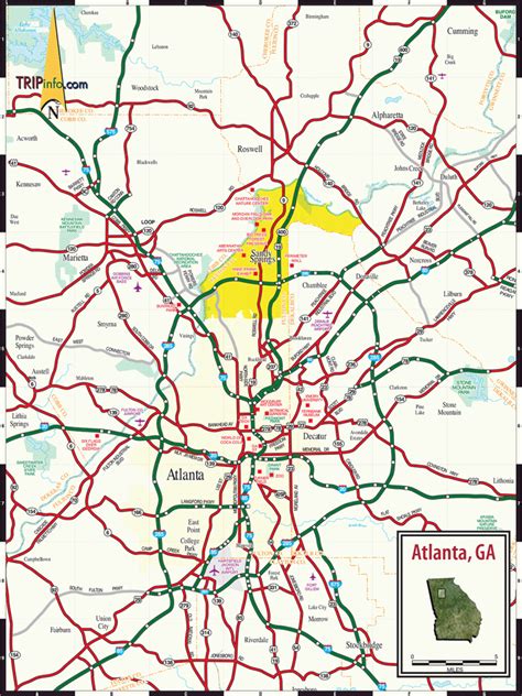 Atlanta Ga Map Printable Map Of Atlanta Printable Maps