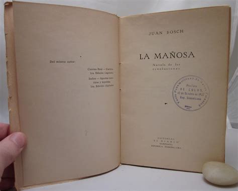 La Manosa (La Mañosa) by Juan Bosch: Editorial "El Diario", Santiago