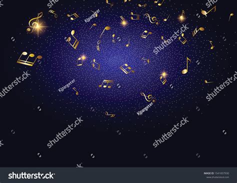 Abstract Background Golden Music Notes Design Stock Vector Royalty