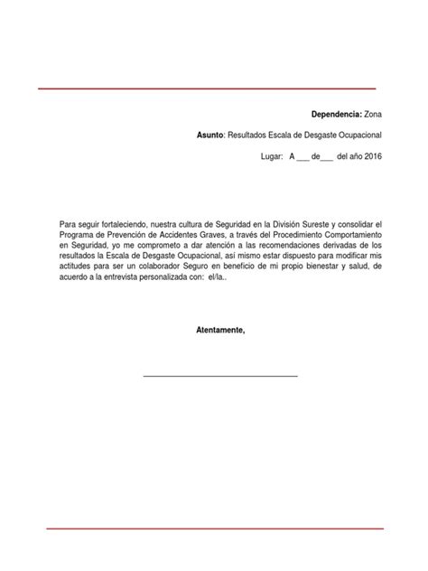 Carta Compromiso Personal Con Areas De Oportunidad