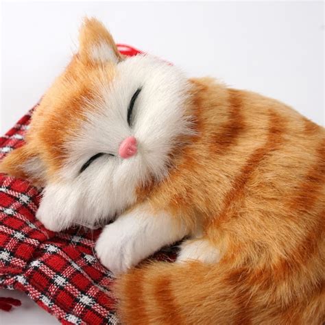 6 Colors Cute Kitten Toys Simulation Animal Dolls Sleeping Cats Doll