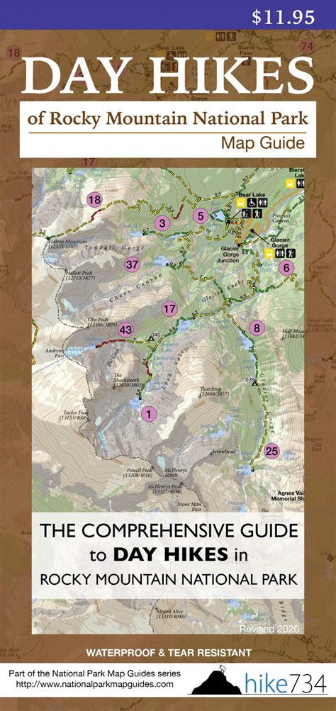 Day Hikes Of Rocky Mountain National Park Map Guide