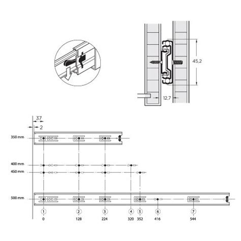 Corredera Telescopica 50 Cm Cierre Suave Guia Zinc Verashop - $218,41