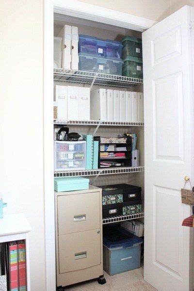 My Organized Office Closet ~ A Home For Everything Home Office Closet