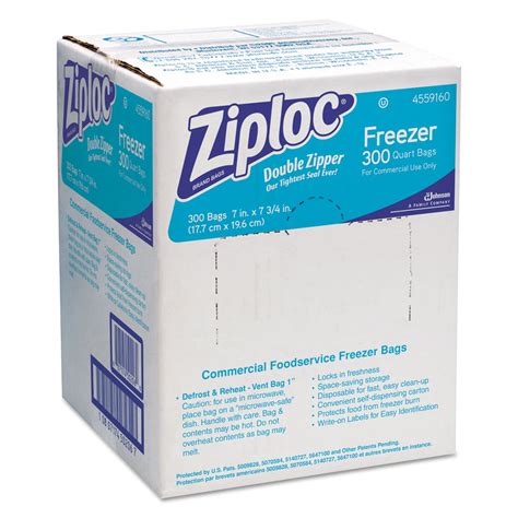 Ziploc Double Zipper Freezer Bags 1qt 27mil 7 X 7 34 Clear W