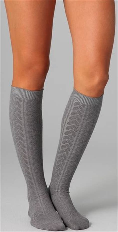 Falke Striggings Cable Knit Knee High Socks In Gray Grey Lyst